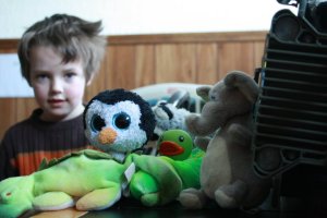 Prince and his penguin in their early days.