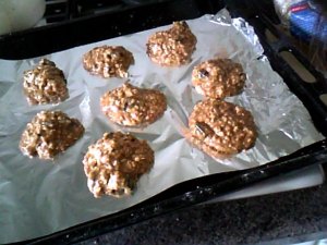 Our cookie dough blobs - pre-cooking.